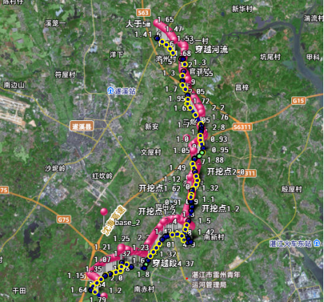 城北输气站-国家管网湛江输气站段管道伴行光缆浅埋深度检测案例